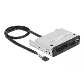 DeLOCK 91708 kortelių skaitytuvas USB 2.0 vidinis, juodas/pilkas, CF, SD, MicroSD