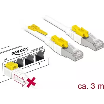 Tinklo kabelis DeLOCK 85333 RJ-45 Cat6a 3m baltas