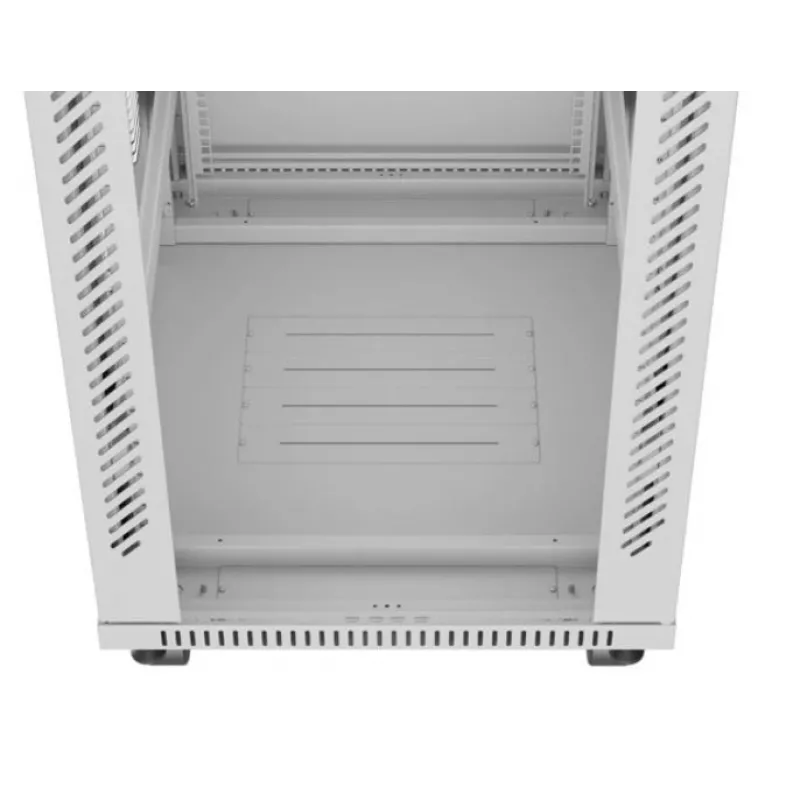 Laisvai pastatomas tinklo spintos stovas LANBERG FF01-6842-12SL 42U, 600×800 mm, 2121 mm aukštis, 1200 kg talpa, IP20, pilkas
