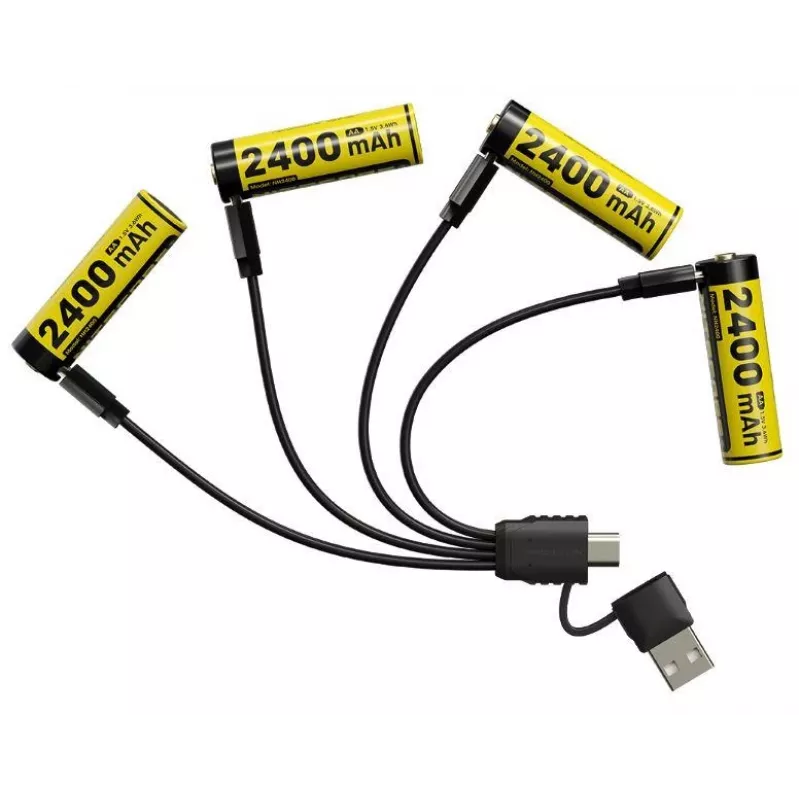 Įkraunamas ličio jonų AA 1,5 V akumuliatorių rinkinys Nitecore NH2400 2400 mAh – 4 vnt.