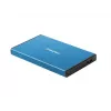 Išorinis HDD/SSD korpusas NATEC Rhino GO 2,5 colio – USB 3.0, SATA III, iki 4 TB, 9,5 mm, aliuminis, mėlynas