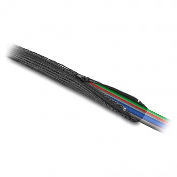 DeLOCK Braided Sleeve su užtrauktuku, karščiui atspari, 5 m x 50 mm, juoda