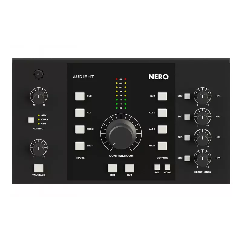 Audient NERO – monitorinis valdiklis su keturiomis ausinių išvestimis