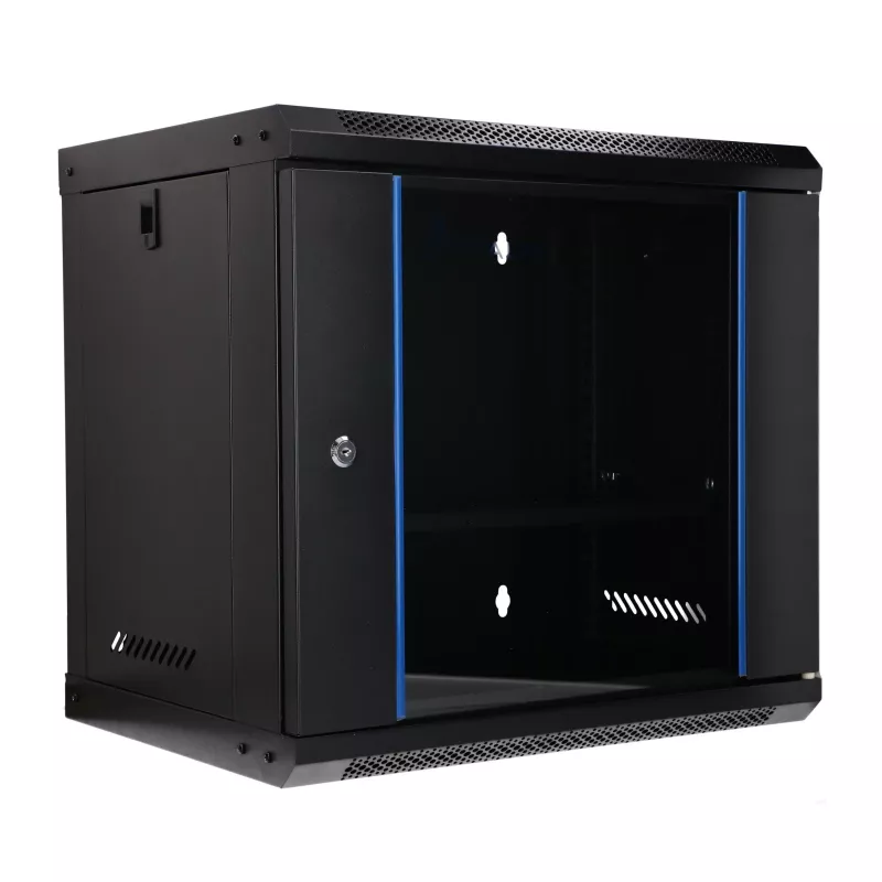 EXTRALINK LITE 9U 530×400 sieninis stelažo korpusas juodas su lentyna