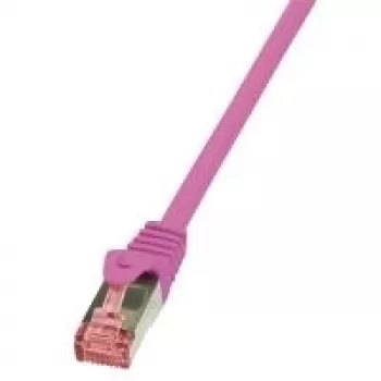 Tinklo kabelis LogiLink Cat.6 S/FTP RJ-45 0,25 m Rožinis