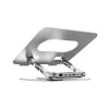 Nešiojamojo kompiuterio stovas Unitek D1109B01 – aliumininis reguliuojamas stovas su atjungiamu USB‑C moduliu, HDMI 4K, PD 100W, 2x USB‑A, RJ‑45, tinka iki 17 colių