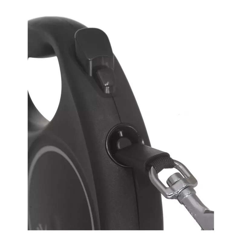 Flexi Black Design M šunų pavadėlis su automatiniu vyniojimu, 5 m juostelė, iki 25 kg