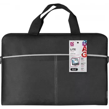 Dėklas nešiojamam kompiuteriui DEFENDER Lite 39,6 cm (15,6 col.) juodai pilkas, poliesteris, užtrauktukas, rankena, nuimamas peties diržas