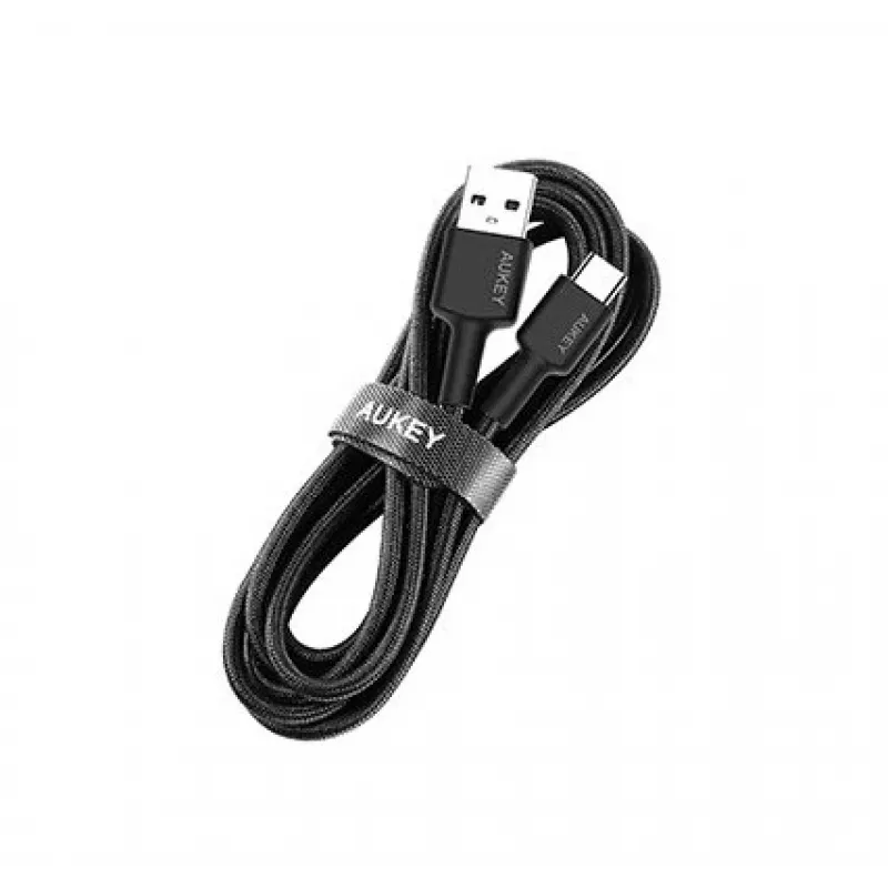 USB-C į USB-A laidas Aukey CB-CA2, nailoninis pintas, Quick Charge 3A, 1 m