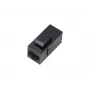 RJ45 moteriška jungtis A-LAN WTM19, tiesus plastikinis gaubtas, juoda, kabelio apsauga