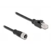 DeLOCK M12 adapterio kabelis D-kodavimo 4 kontaktų moteriškas į RJ45 vyrišką 50 cm