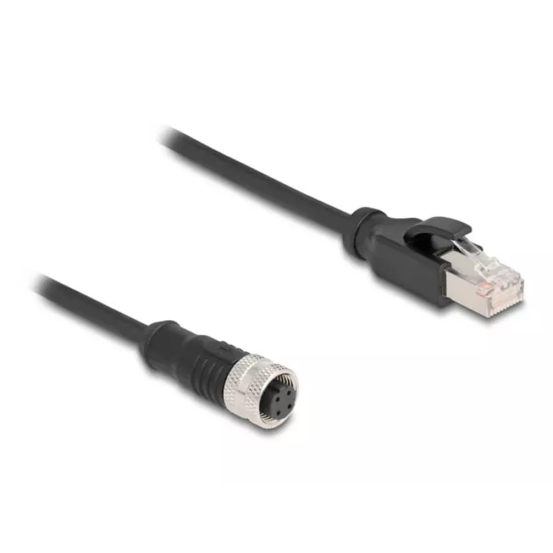 DeLOCK M12 adapterio kabelis D-kodavimo 4 kontaktų moteriškas į RJ45 vyrišką 50 cm