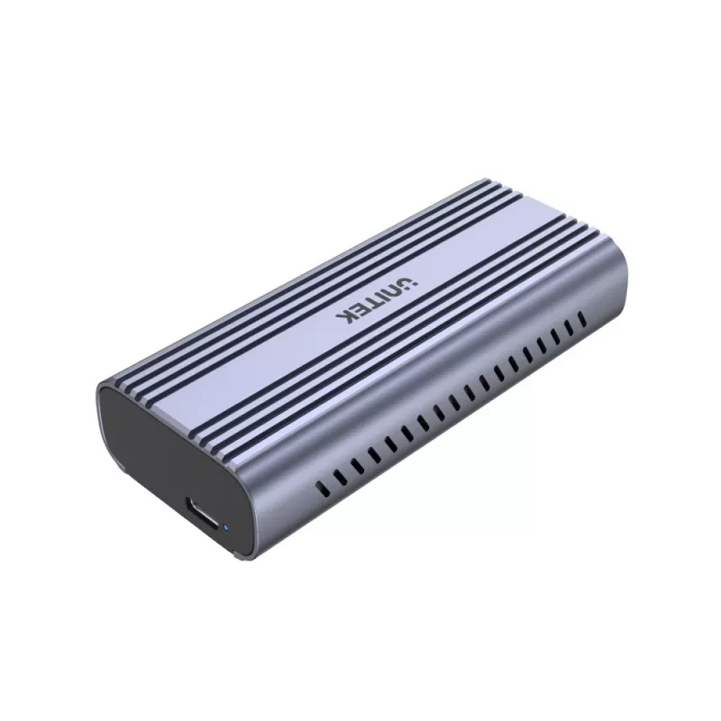 SSD korpusas Unitek SolidForce Reefer pilka – M.2 NVMe PCIe, USB‑C 10 Gbit/s, aliuminis, 1 diskas