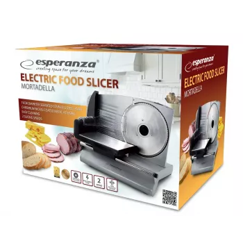 Elektrinė pjaustyklė ESPERANZA EKM018K, nerūdijančio plieno korpusas, 150 W, 19 cm peilis, max riekė 1.5 cm