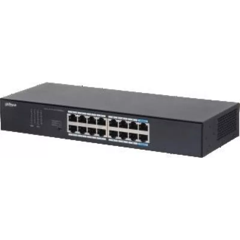 Dahua Technology S3016-16GT tinklo jungiklis, nevaldomas, L2, Gigabit Ethernet (10/100/1000), montuojamas ant stalo / sienos, juodas