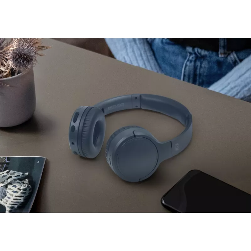 Muse M-272 BTB belaidės ausinės su ausų apkabomis, Bluetooth, USB Type-C, mėlynos