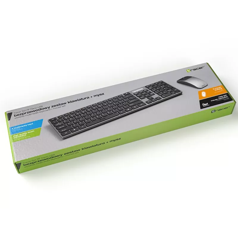 Tracer SET TRAKLA46773 belaidė klaviatūros ir pelės kombinacija RF Nano Wireless