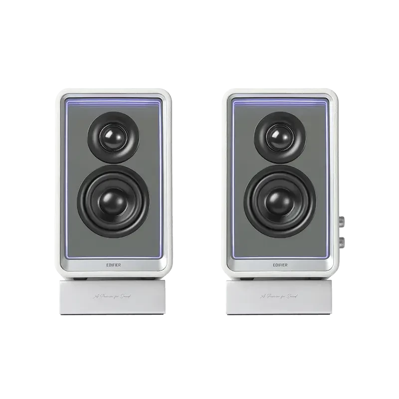 Edifier QR65 aktyvus stalinis monitorius su GaN įkrovikliu | 70 W | Bluetooth | Baltas | Belaidis ryšys
