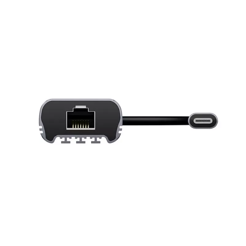 USB-C į RJ45 adapteris Unitek U1343AGY01 — 5 Gbps Ethernet, USB-C (kištukas) į RJ45 (lizdas), pilka, 0,15 m laidas