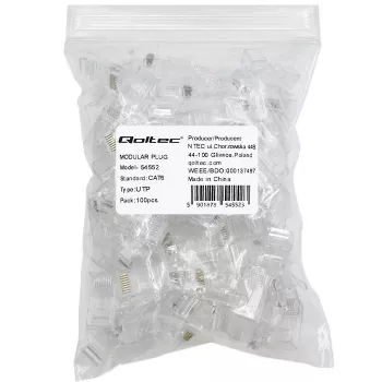 Modulinė RJ45 jungtis QOLTEC 54552 CAT6 UTP, pakuotė 100 vnt.
