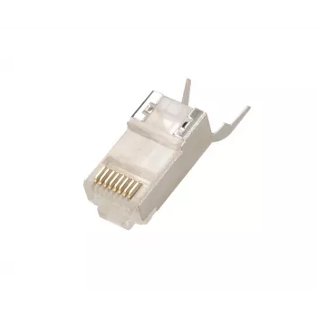 RJ45 jungtis Extralink CAT6A FTP 8P8C, skaidri, vyriška/moteriška, 1 vnt.
