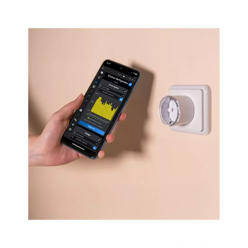 Išmanusis kištukas Shelly Plug S Gen3 — Wi-Fi išmanusis lizdas su energijos stebėjimu, F tipas, 110–230 V, 2500 W, baltas