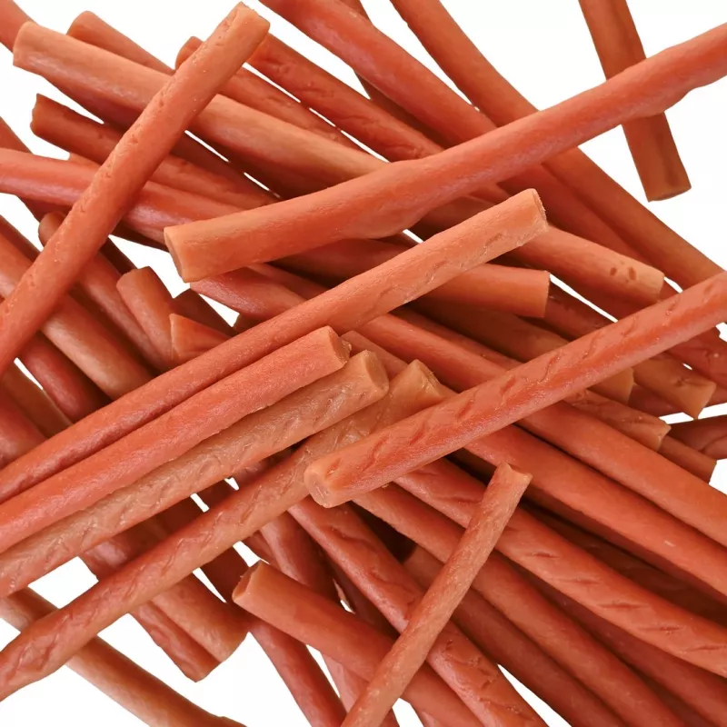 Šunų skanėstai PETITTO Soft rabbit fingers — triušio skonio minkštos lazdyno lazdelės šunims, 500 g, dresūros skanėstas, suaugusiems, be sojos, be glitimo