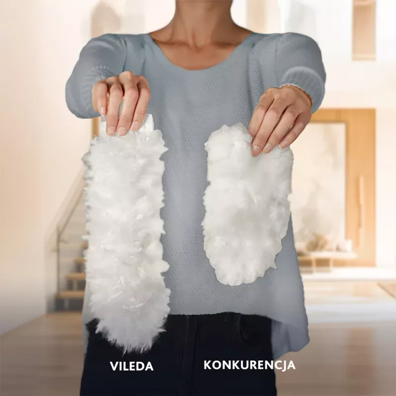 Dulkių šluotelė VILEDA 179432 su 2 Flex & Catch įdėklais, trumpa rankena, raudona