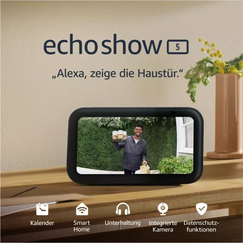 Amazon Echo Show 5 (3 kartos) išmanusis ekranas su Alexa, juodas