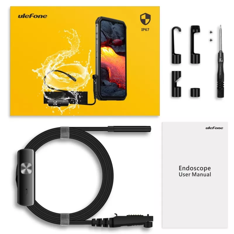 Ulefone uSmart UF-EC endoskopo kamera išmaniesiems telefonams, juoda