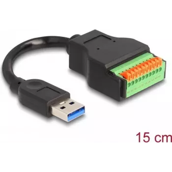 DeLOCK USB 3.2 Gen 1 laidas Type-A kištukas į gnybtų bloko adapterį 15 cm