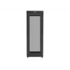 LANBERG 19 37U 800x1000 Laisvai stovintis spintos korpusas su perforuotomis durimis ir LCD ekranu (FlatPack) juoda