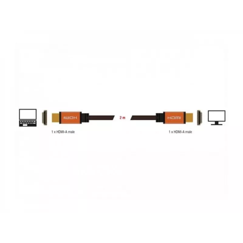 HDMI kabelis DeLOCK 85729 2 m HDMI A tipas standartinis juodas auksinis