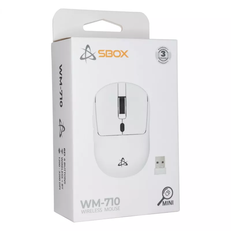 Pelė SBOX WM-710 balta belaidė