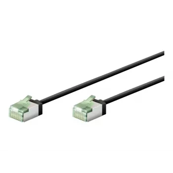 Wentronic goobay Patch-Cable RJ-45 (M) - RJ-45 (M) 15 cm 3,8 mm U/UTP CAT 8.1 halogen-free siauras lankstus juodas (74350)