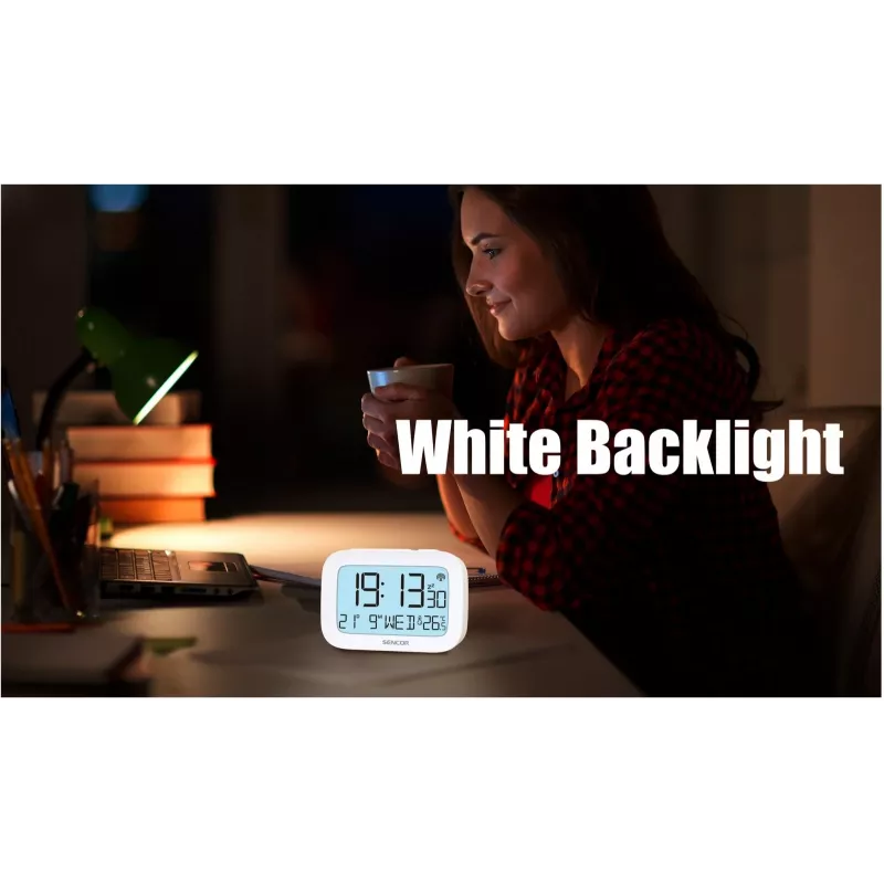 Skaitmeninis žadintuvas SENCOR SRC 2200 su LED ekranu ir baterijų atsarginiu maitinimu