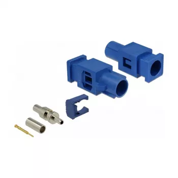 Koaksialinė jungtis DELOCK 89757 FAKRA C kištukas, su paauksuotais kontaktais, 9,4×25,6×7,4 mm