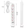 Maitinimo blokas MACLEAN MCE395 W – 5 kištukinių lizdų, 3× USB A, 110–240 V AC, 2,1 A USB, max 2500 W, baltas, 1,5 m laidas