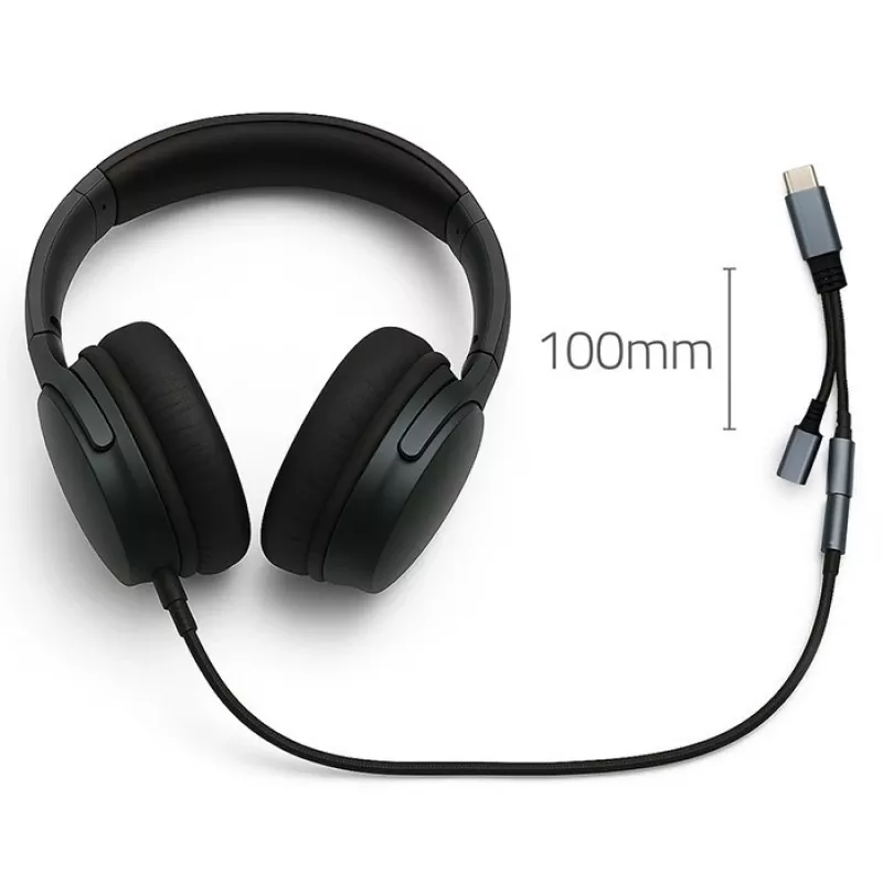 Adapteris 2w1 USB-C į USB-C ir 3,5 mm lizdas PD 15W