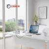 Ilgintuvas MACLEAN MCE391 W — 6 kištukinių lizdų, 4×USB-A + 1×USB-C, 3 m laidas, 110–240V, 2500W, baltas