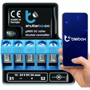 I/O modulis bleBox shutterBoxDC 2x dvejetainiai įėjimai, 2x relės išėjimai 230 V