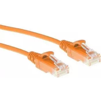 ACT Orange 2 m LSZH U/UTP CAT6 duomenų centro plonas pataisinis kabelis su apsaugotais RJ45 kištukais