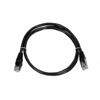LAN jungiamasis laidas Extralink Cat5e FTP 1 m, F/UTP ekranuotas, RJ-45 į RJ-45, juodas