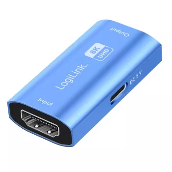 HDMI kartotuvas, 20m, 8K 60Hz, HDCP 2.3, aliuminis, mėlynas