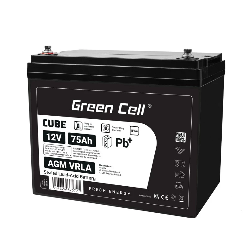 Akumuliatorius AGM VRLA 12V 75Ah IP54