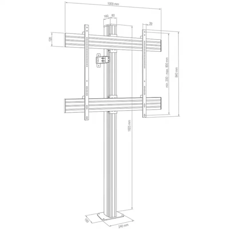 Hagor CPS FLOOR-WALL BOLT-DOWN 1x 75 – 86 colių juoda 50 kg talpa