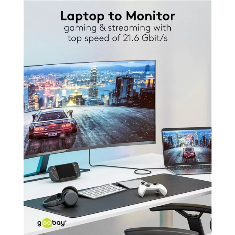USB-C į DisplayPort laidas GOOBAY 75704, 1 m, iki 4K@60Hz