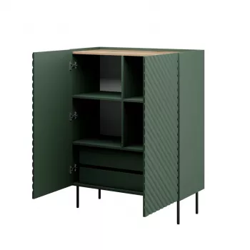 Stelažas cama meble ONDA ONDA 98×45×127 cm žalias, ant grindų statomas sieninis spintelė