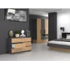 Komoda Top e shop M6 120 — Antracitas/Ąžuolas, 6 stalčių, 1200×300×770 mm, medžio drožlių plokštė