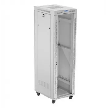 Laisvai pastatomas tinklo spintos stovas LANBERG FF01-6842-12SL 42U, 600×800 mm, 2121 mm aukštis, 1200 kg talpa, IP20, pilkas